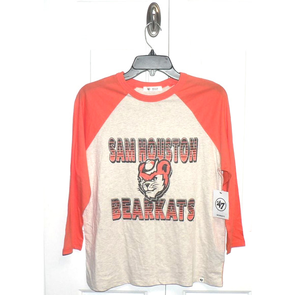 47 Brand Women's Sam Houston State BearKats Baseball Tee in Oatmeal/Orange M $48 - Picture 2 of 4